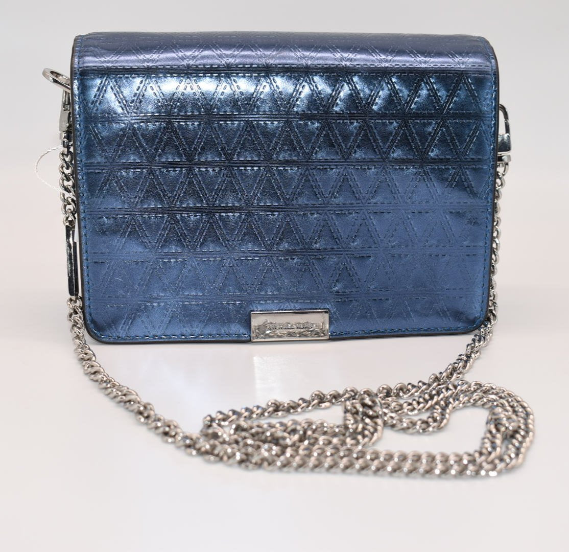 Michael Kors Jade Medium Gusset Clutch-Chain Crossbody in Steel Blue