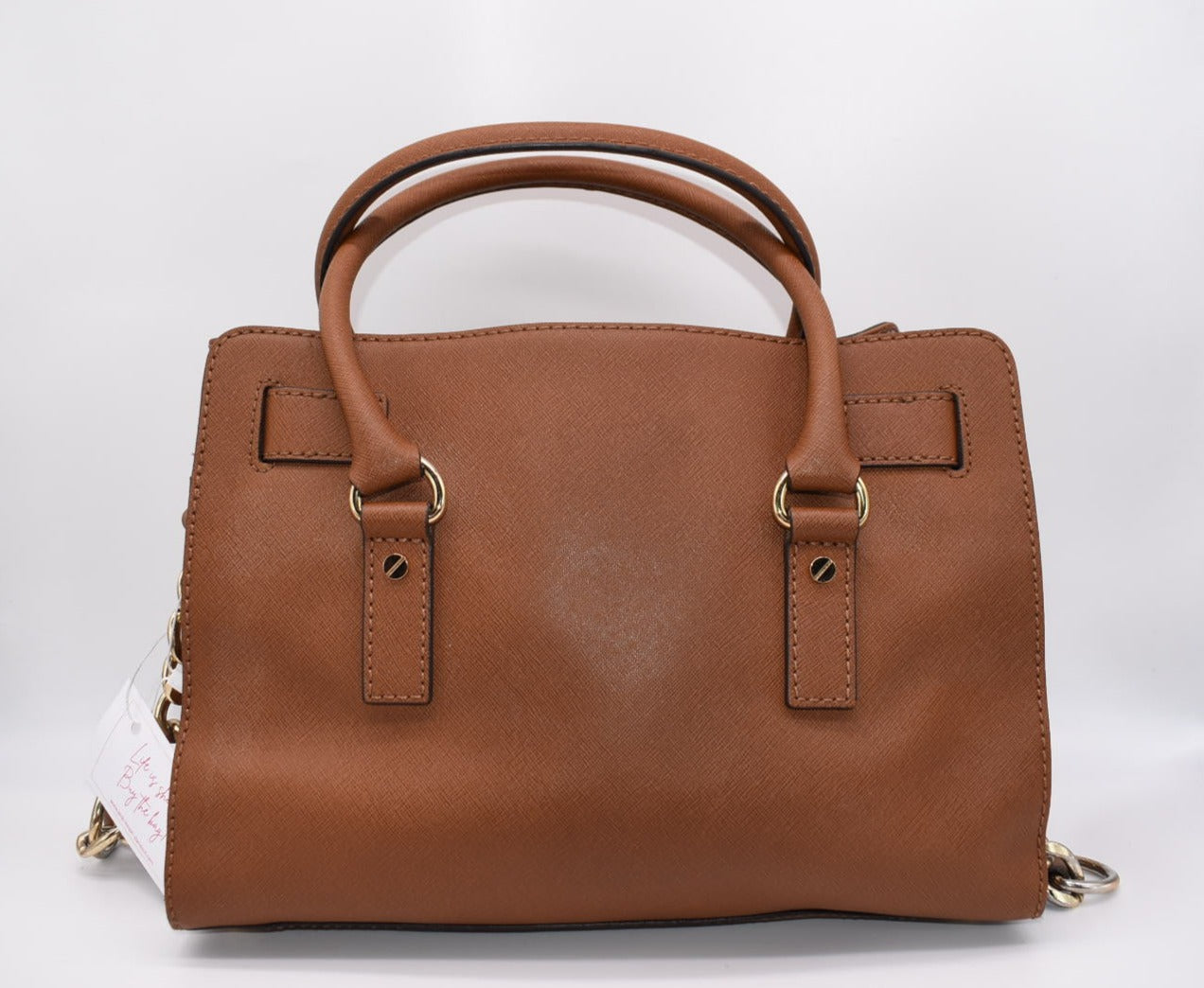 Michael Kors Hamilton Tan Saffiano Leather Satchel Tote Bag