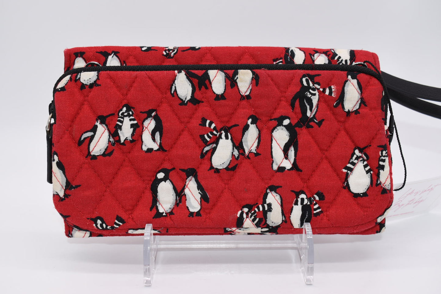 Vera Bradley Wallet Crossbody in "Playful Penguins - Red"