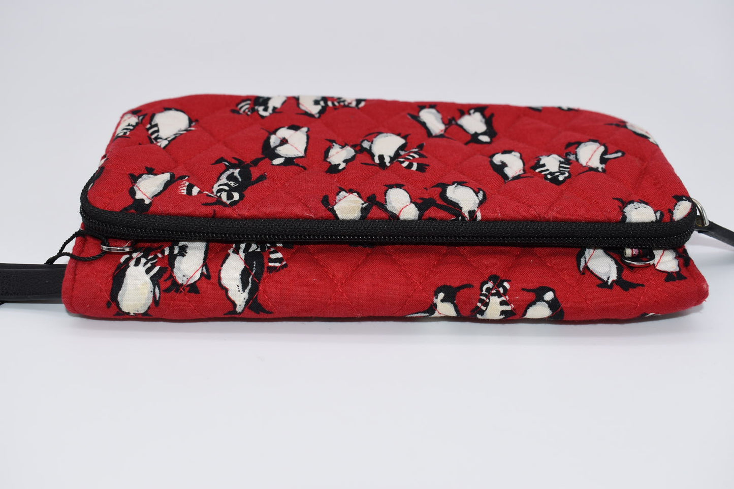 Vera Bradley Wallet Crossbody in "Playful Penguins - Red"