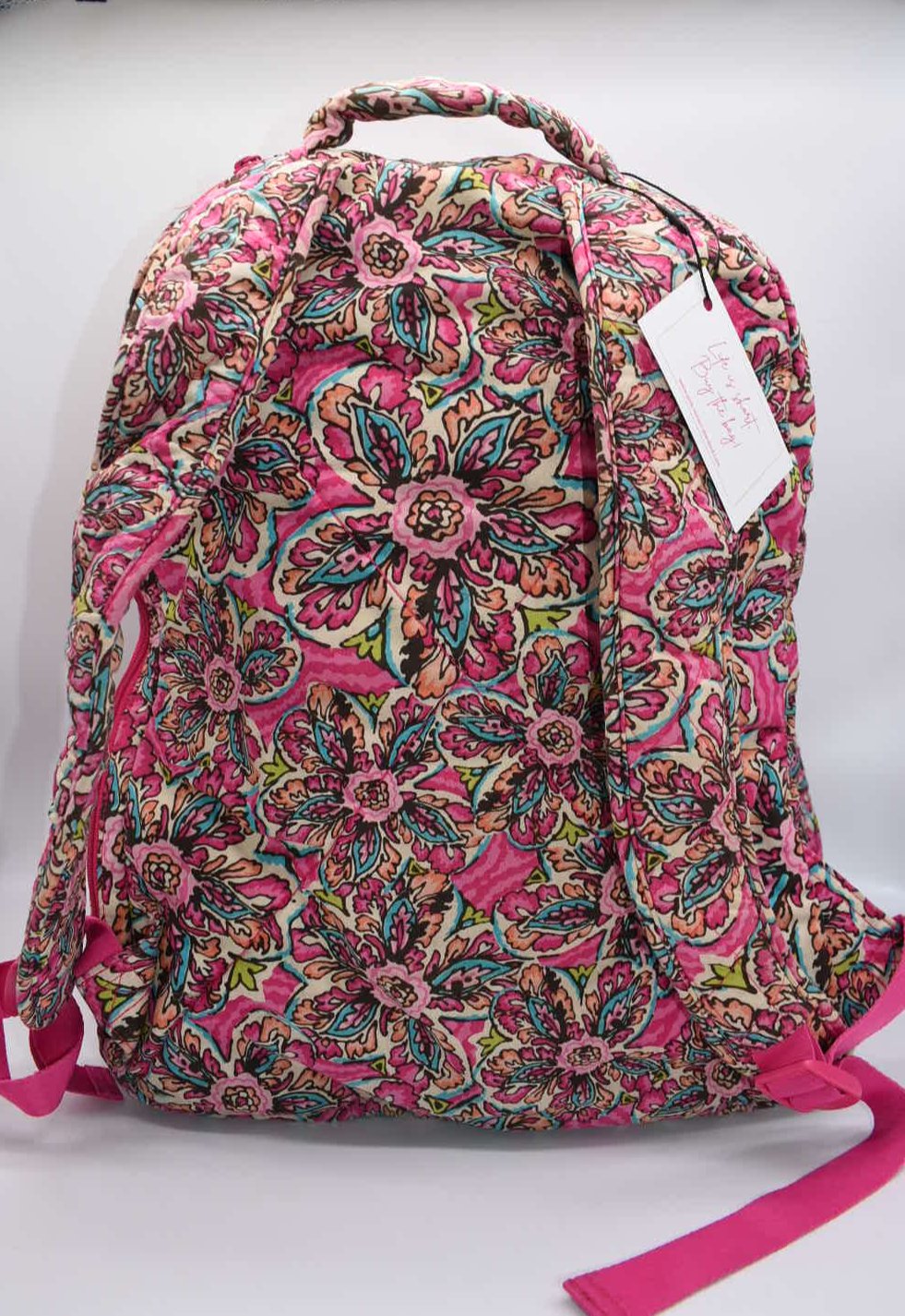 Vera Bradley Large Essential Backpack in "Sunburst Floral Pink" Pattern