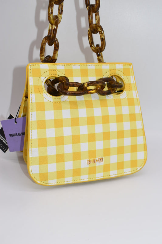 HOUSE OF WANT We Are Original Shoulder Bag in Yellow Gingham