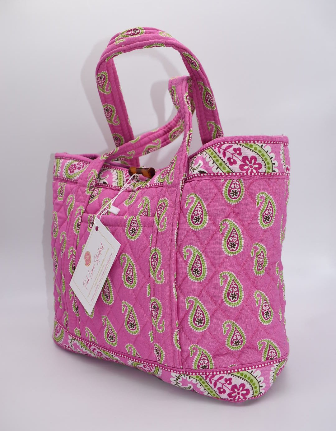 Vera Bradley Toggle Tote Bag in Bermuda Pink Pattern