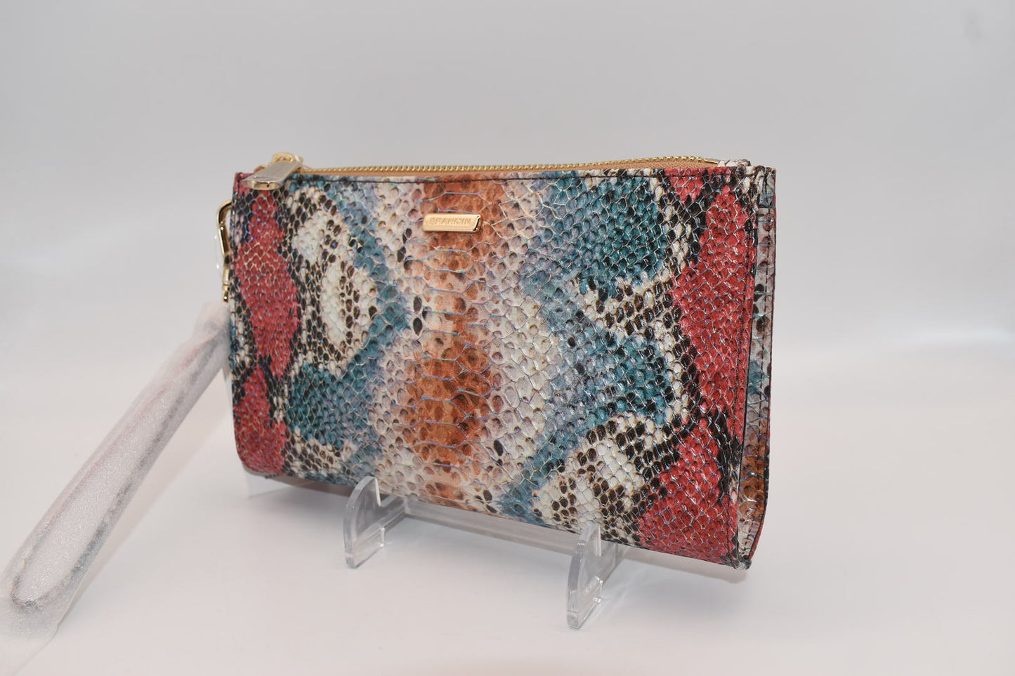 Brahmin Daisy Wristlet in Multi All Over Snake