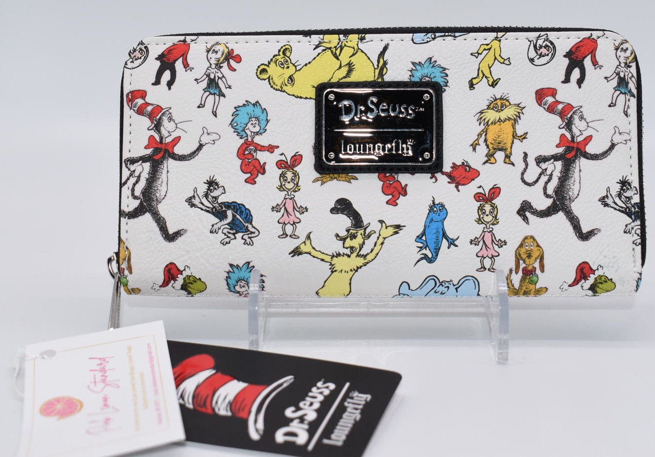 Loungefly Dr. Seuss Characters All Over Print Zip Around Wallet