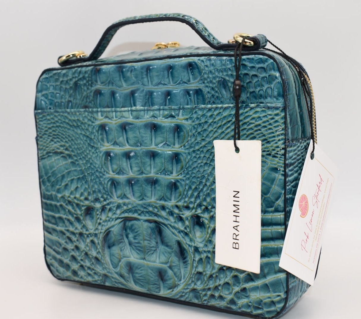 Brahmin Evie Top Handle Crossbody Bag in Lagoon Melbourne