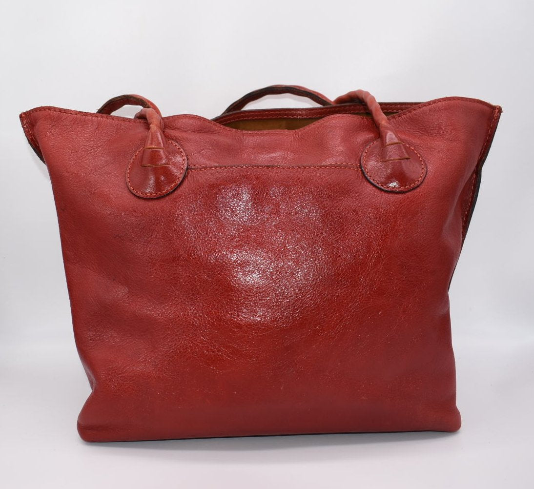 Patricia Nash Eastleigh Tote Bag in Distressed Red Leather