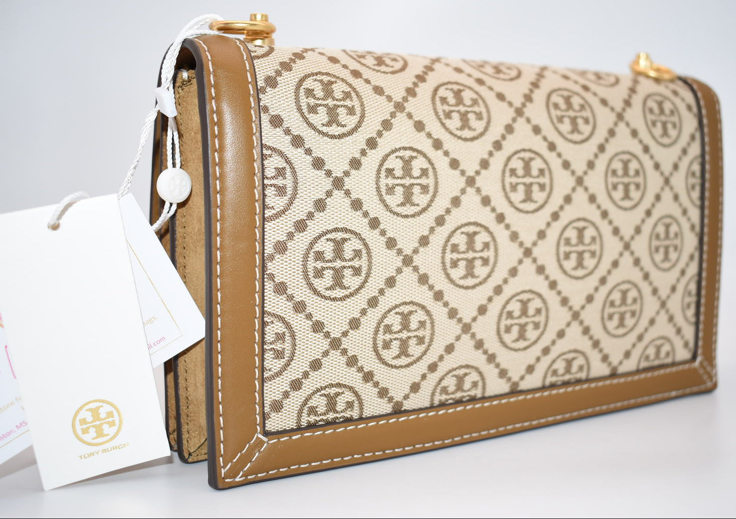 Tory Burch T Monogram Jacquard Mini Bag in Hazelnut