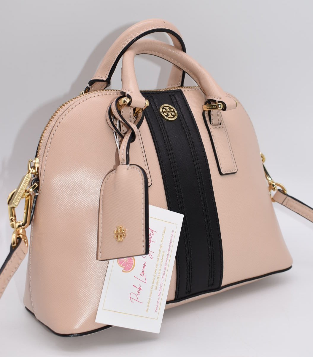 Tory Burch Robinson Stripe Mini Dome Bag