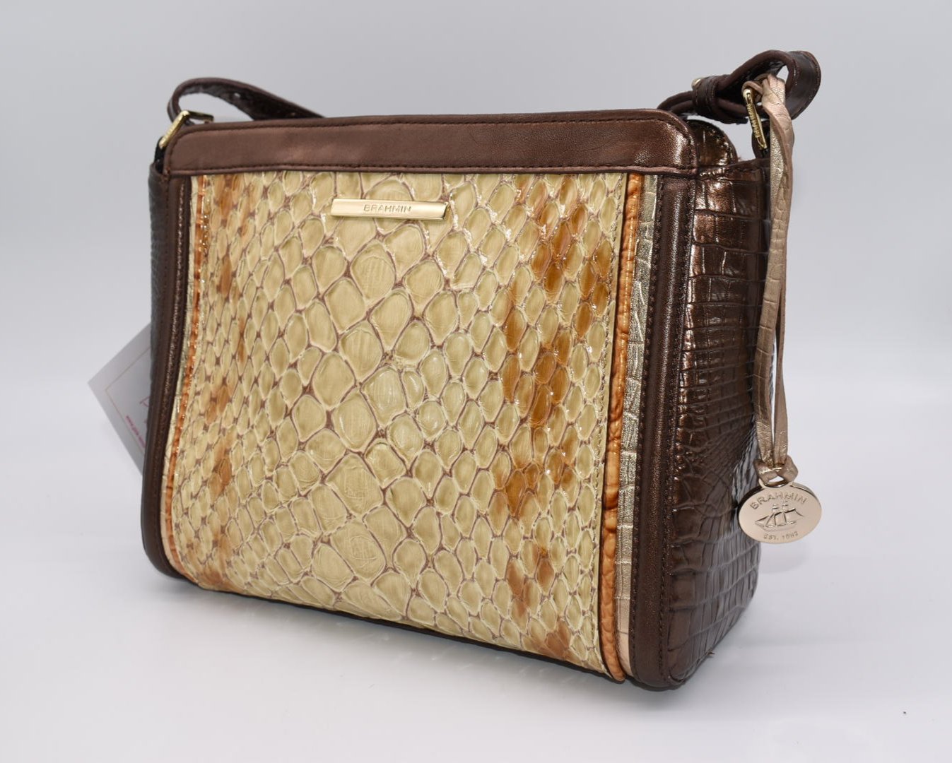 Brahmin Carrie Crossbody Bag in Honey Carlisle