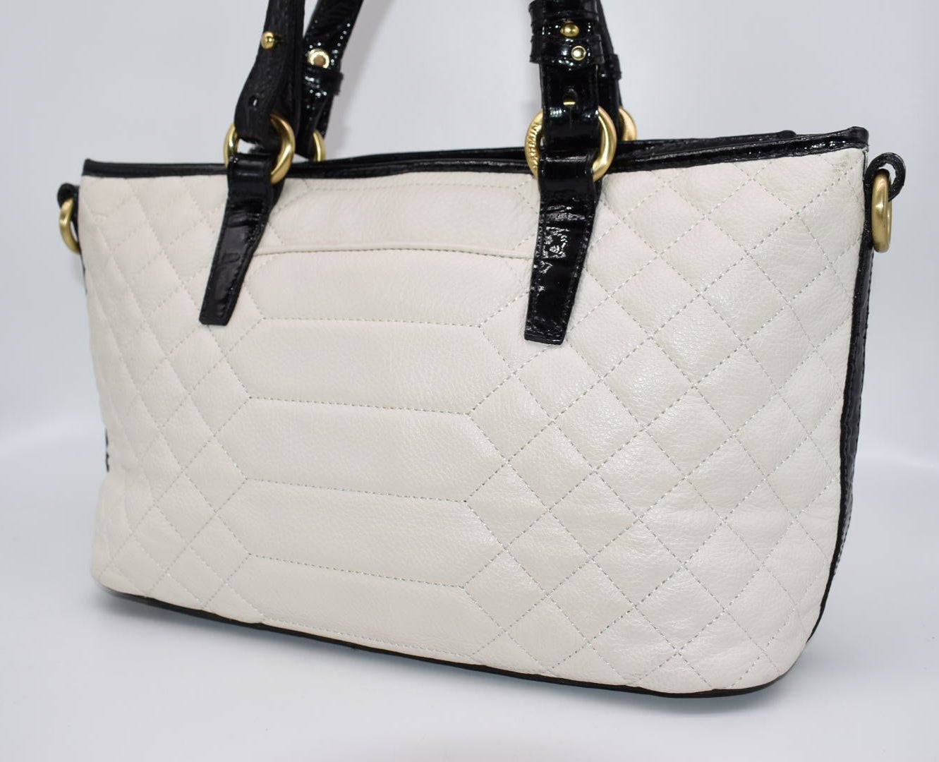 Brahmin Mini Asher Satchel Bag in Creme Florentine