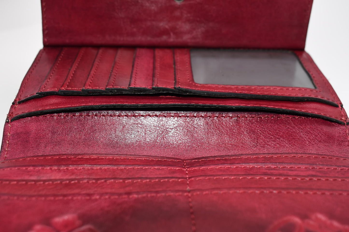 Patricia Nash Paola Tooled Leather Wallet in Raspberry