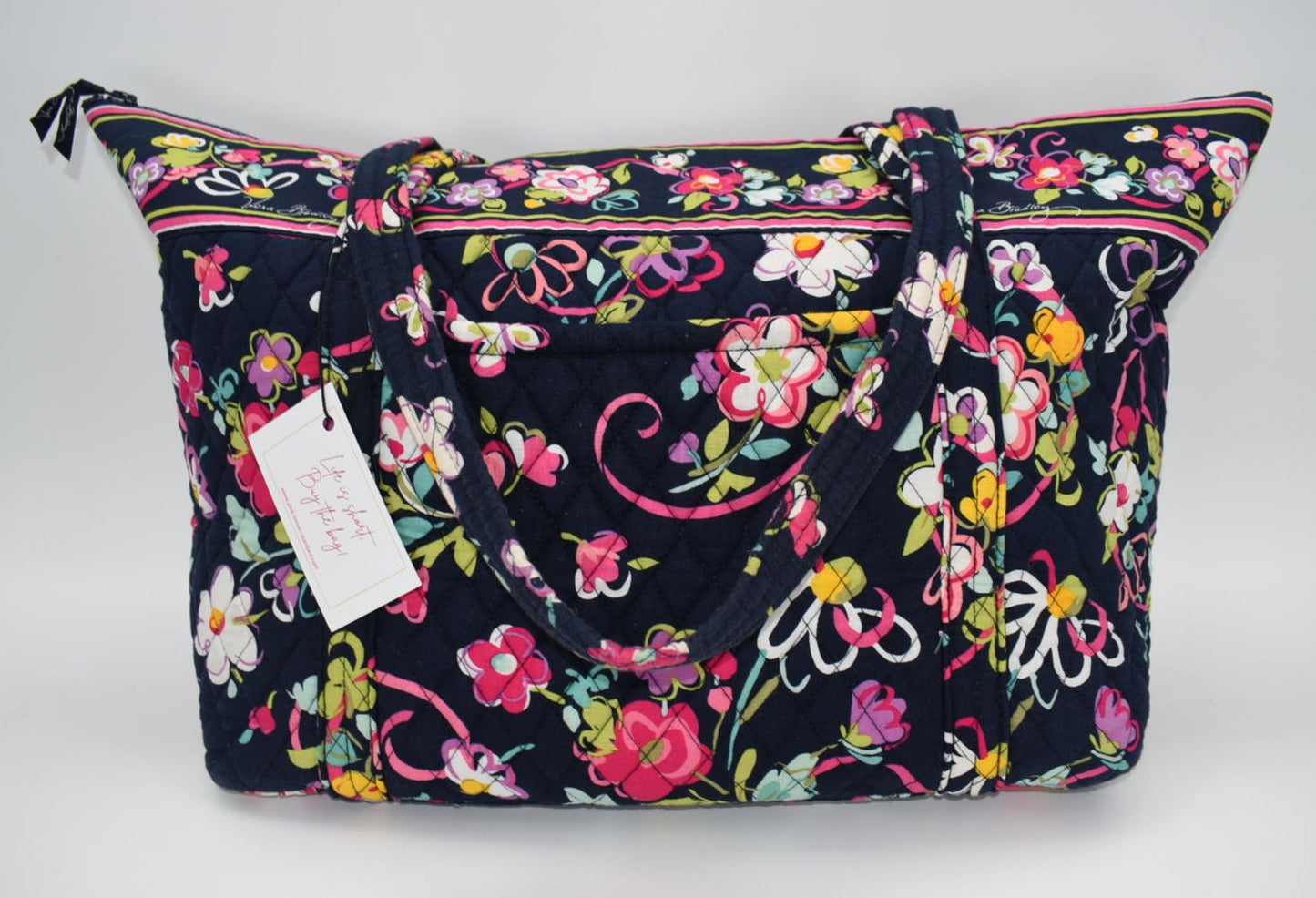 Vera Bradley Miller Travel Tote Bag in "Ribbons" Pattern