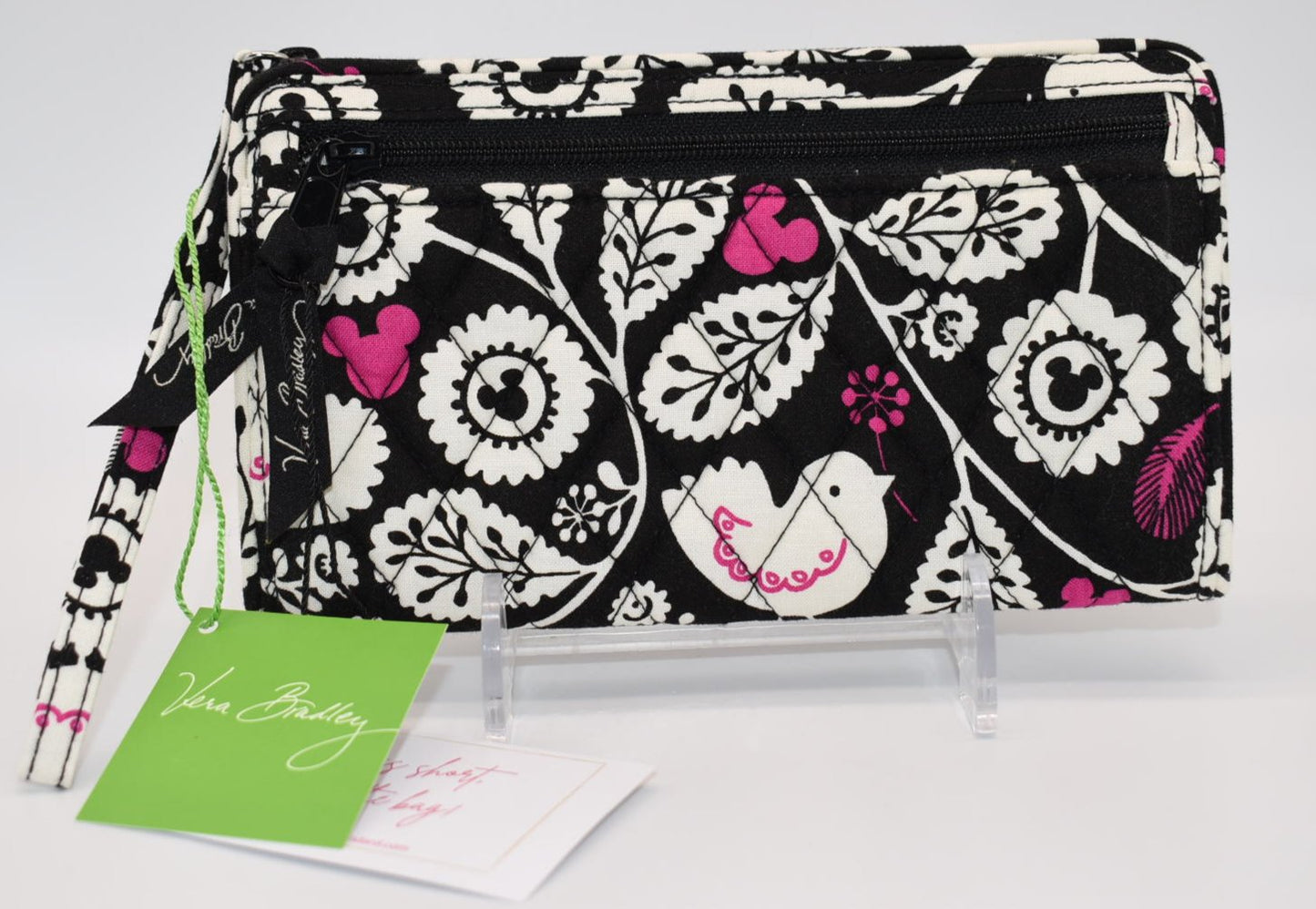 Vera Bradley Front Zip Wristlet in "Mickey Meets Birdie" Pattern