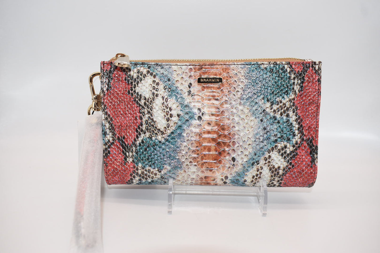 Brahmin Daisy Wristlet in Multi All Over Snake