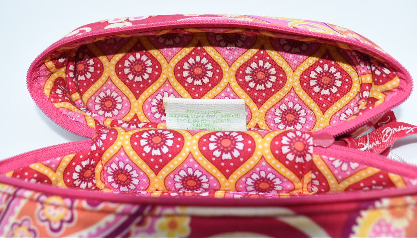 Vera Bradley Brush & Pencil Zip Case in "Raspberry Fizz" Pattern