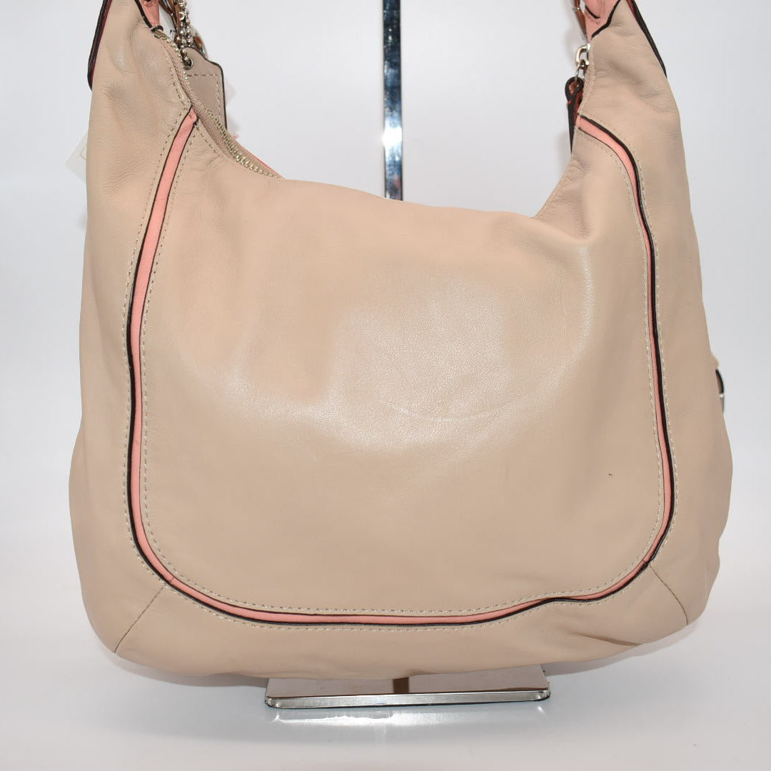 Coach Kristin Spectator Hobo Bag in Coral & Tan