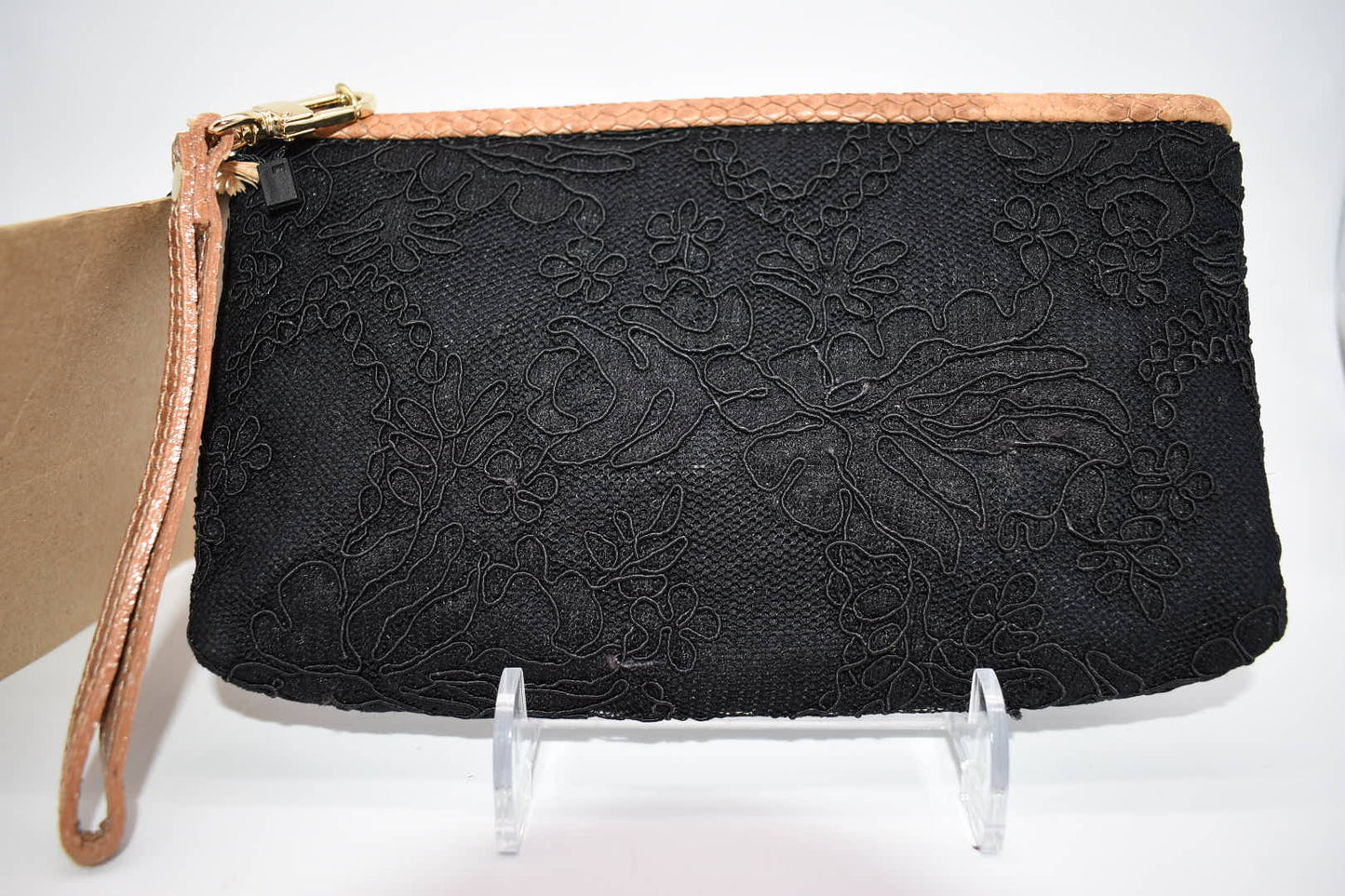 Clever Carriage Company Abstract Floral Black Clutch