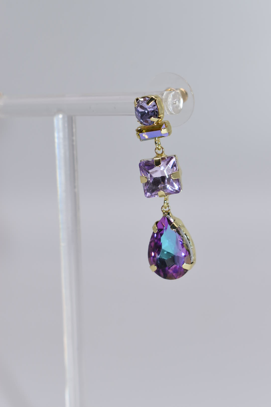 Statement Earrings: "Purple Rain" Rhinestone Drop Earrings