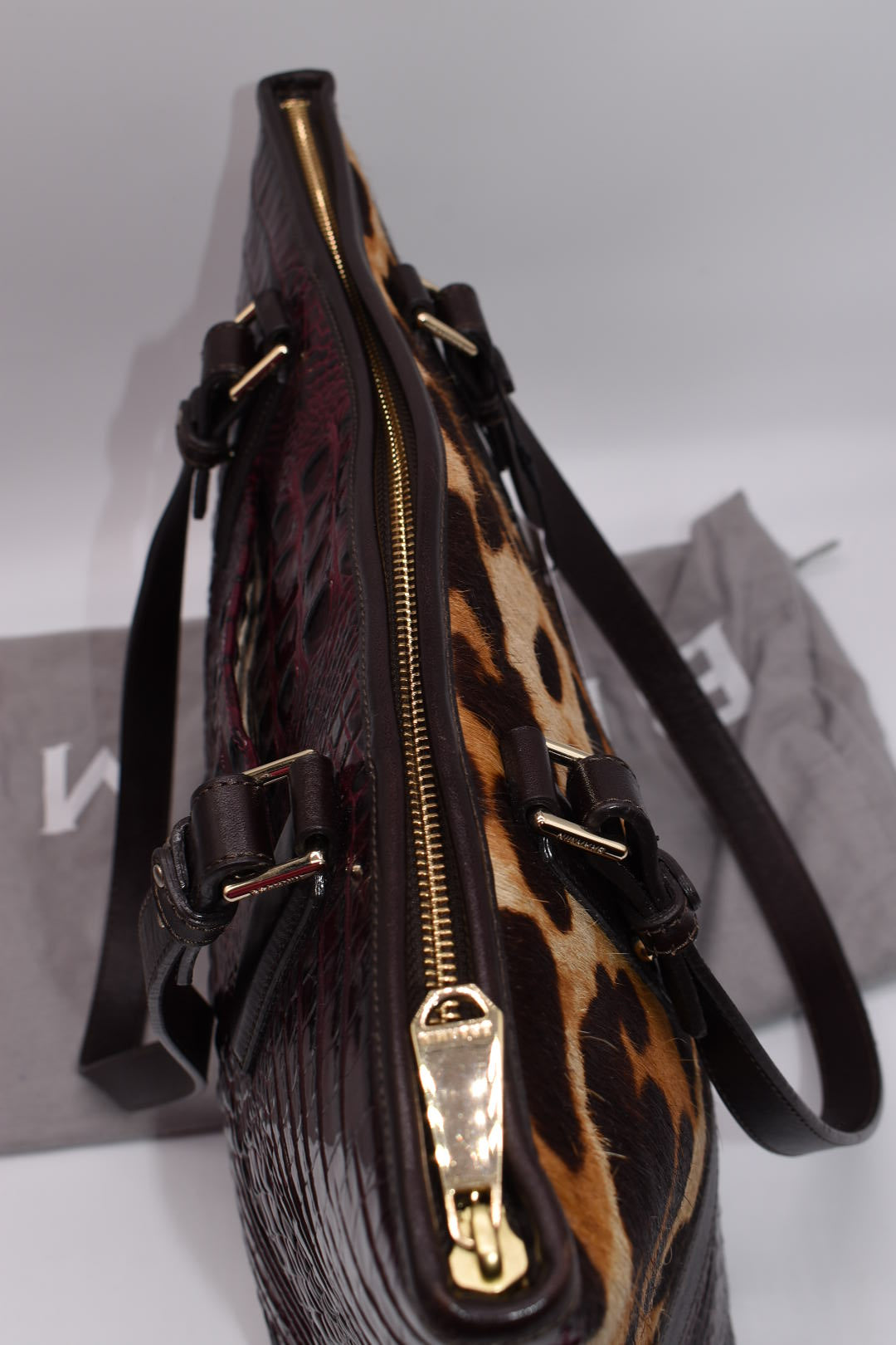 Brahmin shops leopard handbag