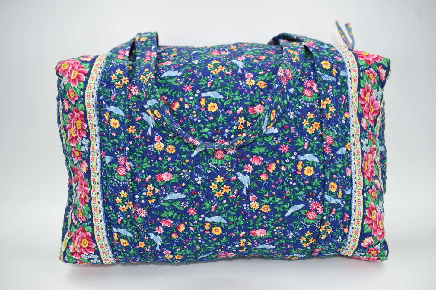 Vintage Vera Bradley Large Duffel Bag in "Bluebird-1998" Pattern