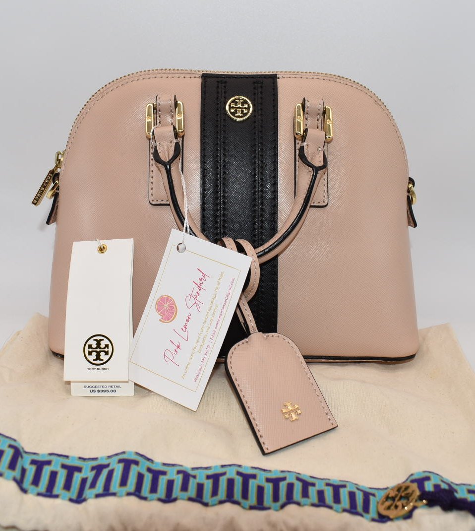 Tory Burch Robinson Stripe Mini Dome Bag