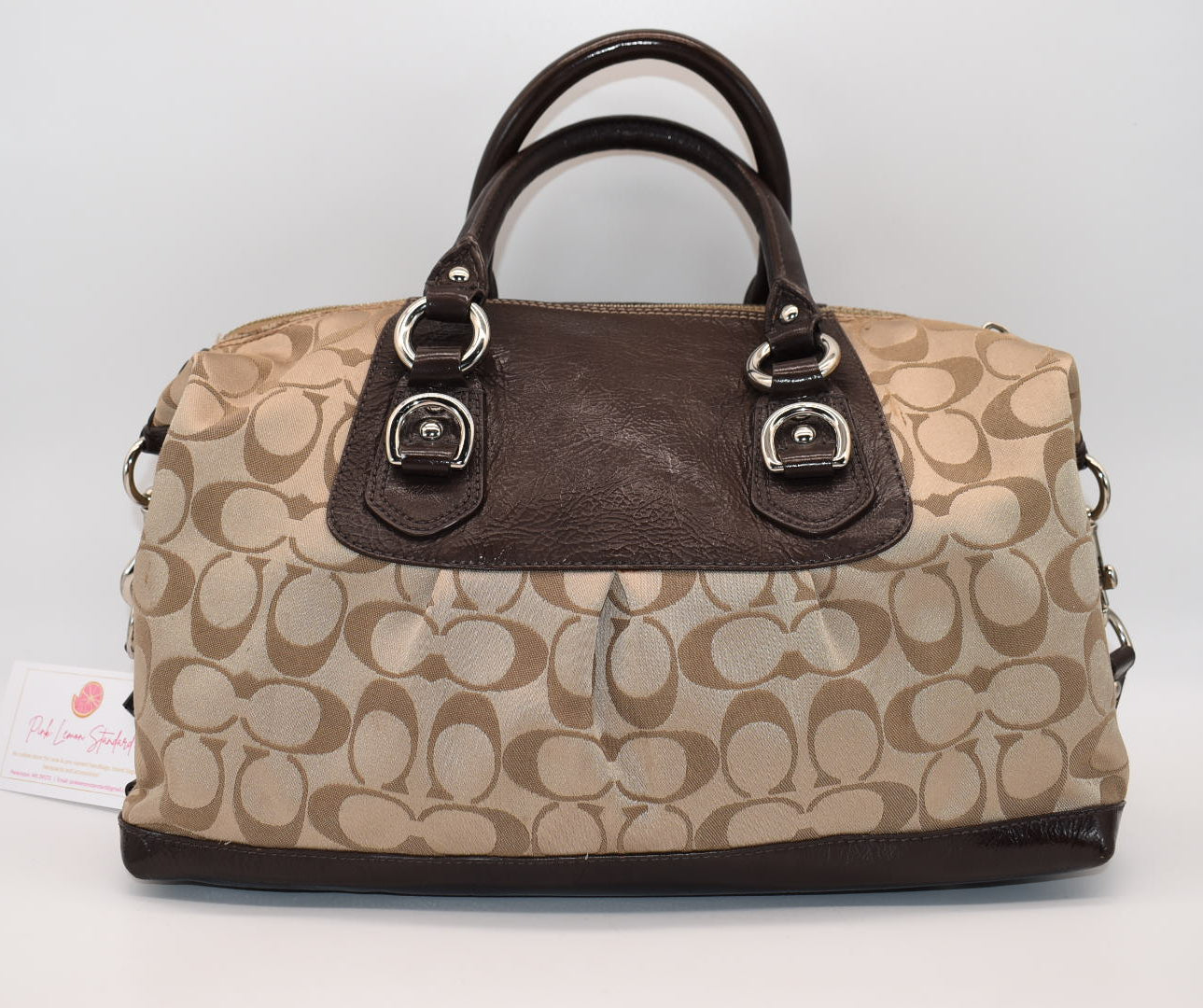 Coach Signature Canvas & Leather Ashley Satchel Bag