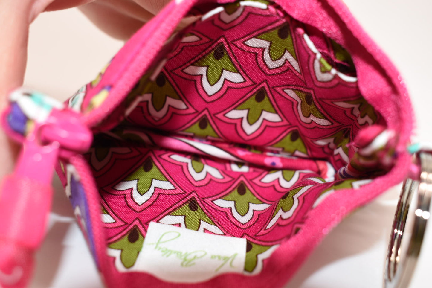 Vera Bradley Zip ID Case in "Pink Swirls" Pattern