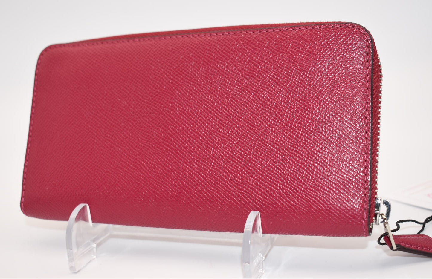 Coach Leather Accordion Wallet in Deep Pink