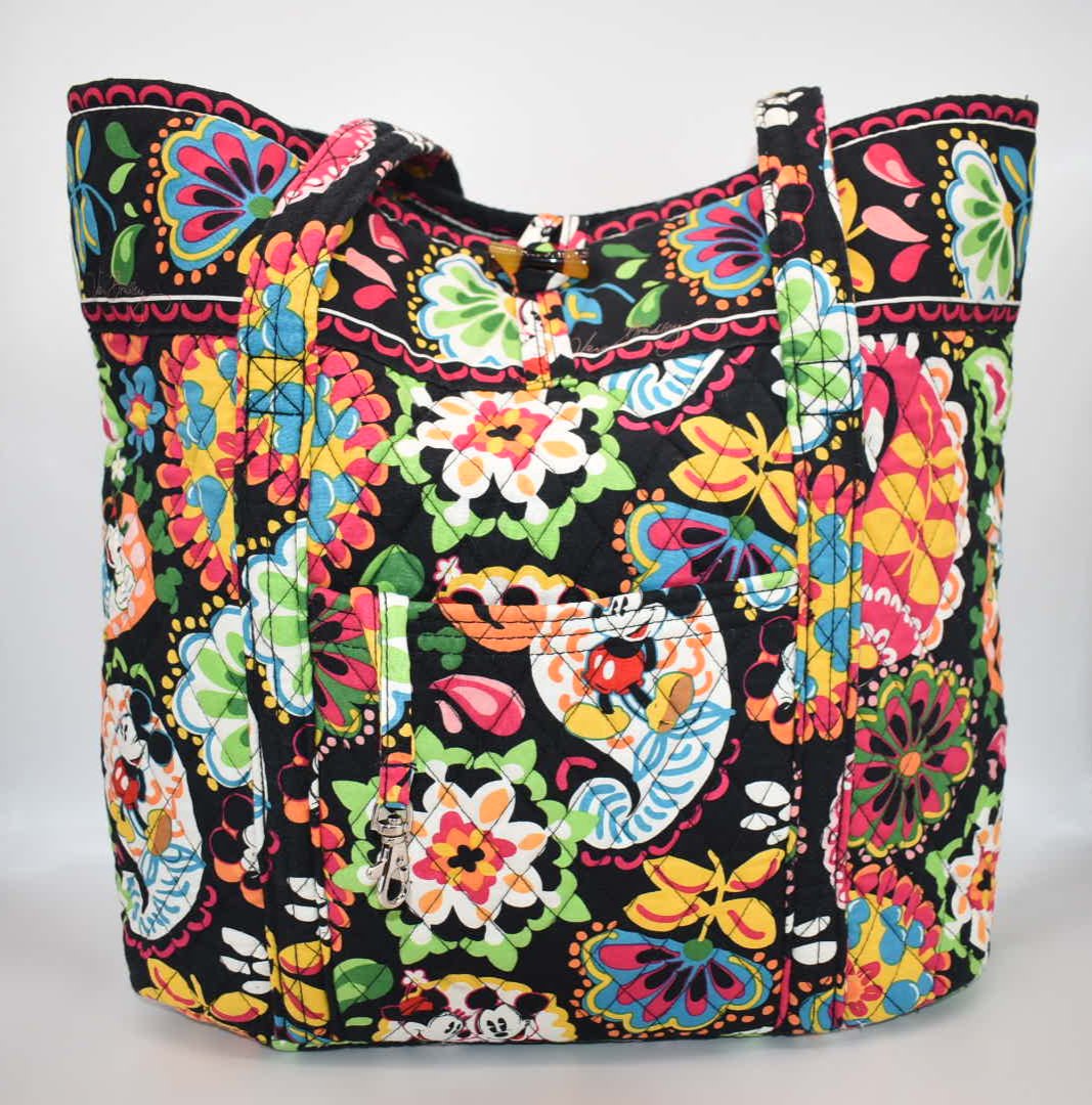 Vera Bradley Large Vera Tote Bag in "Midnight Mickey" Pattern