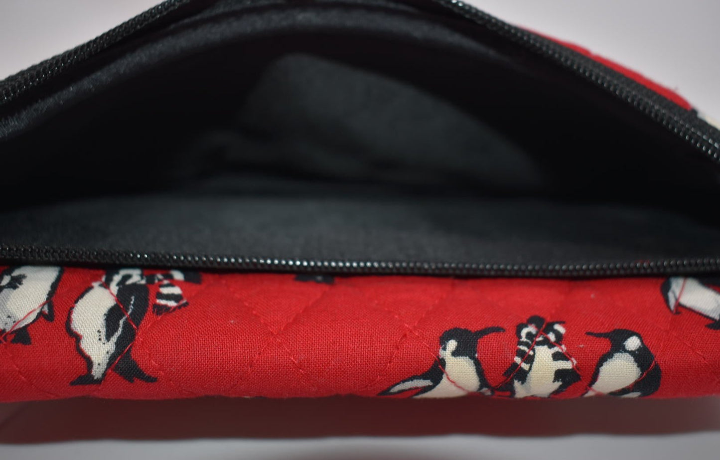 Vera Bradley Wallet Crossbody in "Playful Penguins - Red"