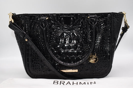Brahmin Small Ashlee Satchel Bag in Black Melbourne