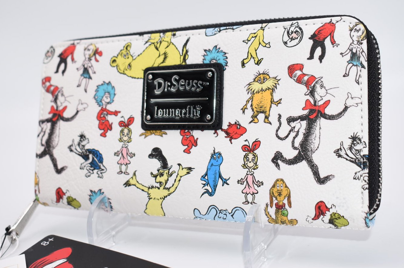 Loungefly Dr. Seuss Characters All Over Print Zip Around Wallet