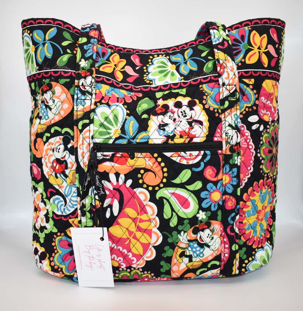 Vera Bradley Large Vera Tote Bag in "Midnight Mickey" Pattern