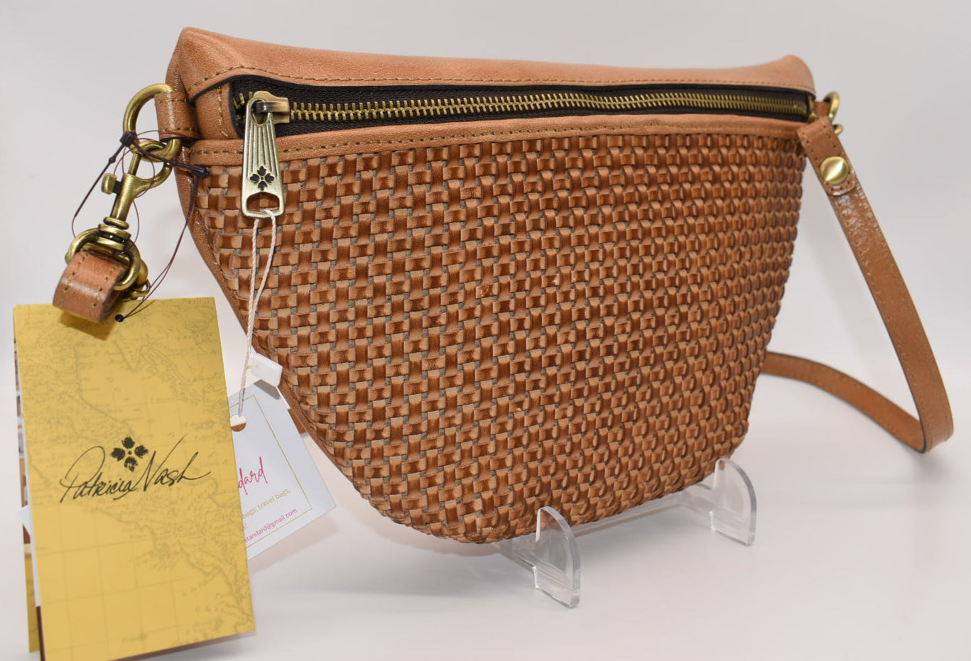 Patricia Nash Tinchi Woven Belt Bag in Sand