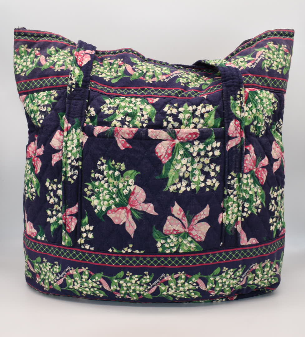 Vera Bradley Large Vera Tote Bag in "Return to Happiness-1999" Pattern