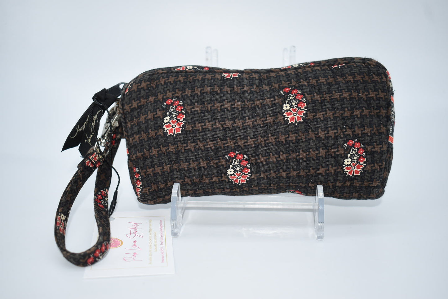 Vera Bradley Wristlet in "Houndstooth Brown -2005" Pattern