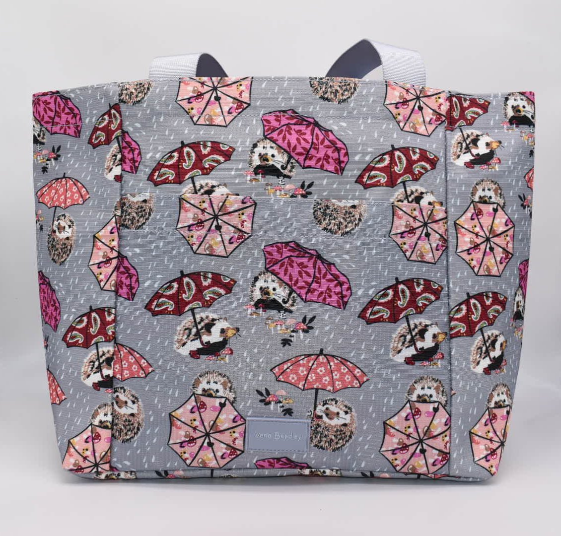 Vera Bradley Medium Tote Bag in "It's Raining Hedgehogs"