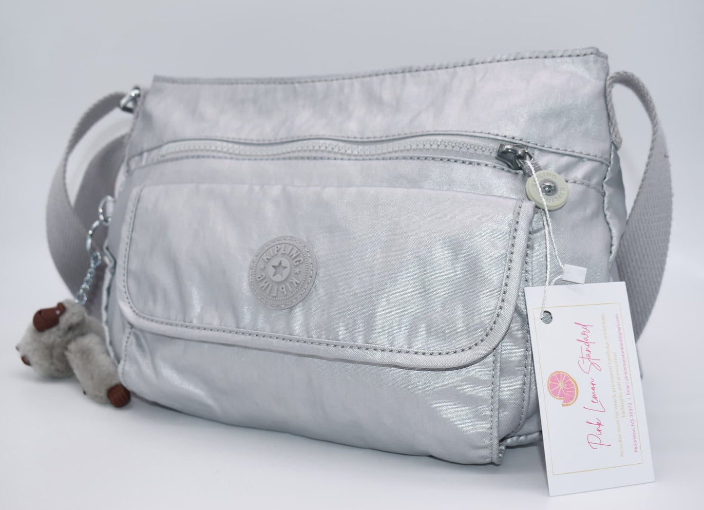 Kipling Syro Crossbody Bag in Pearlized Ash Grey