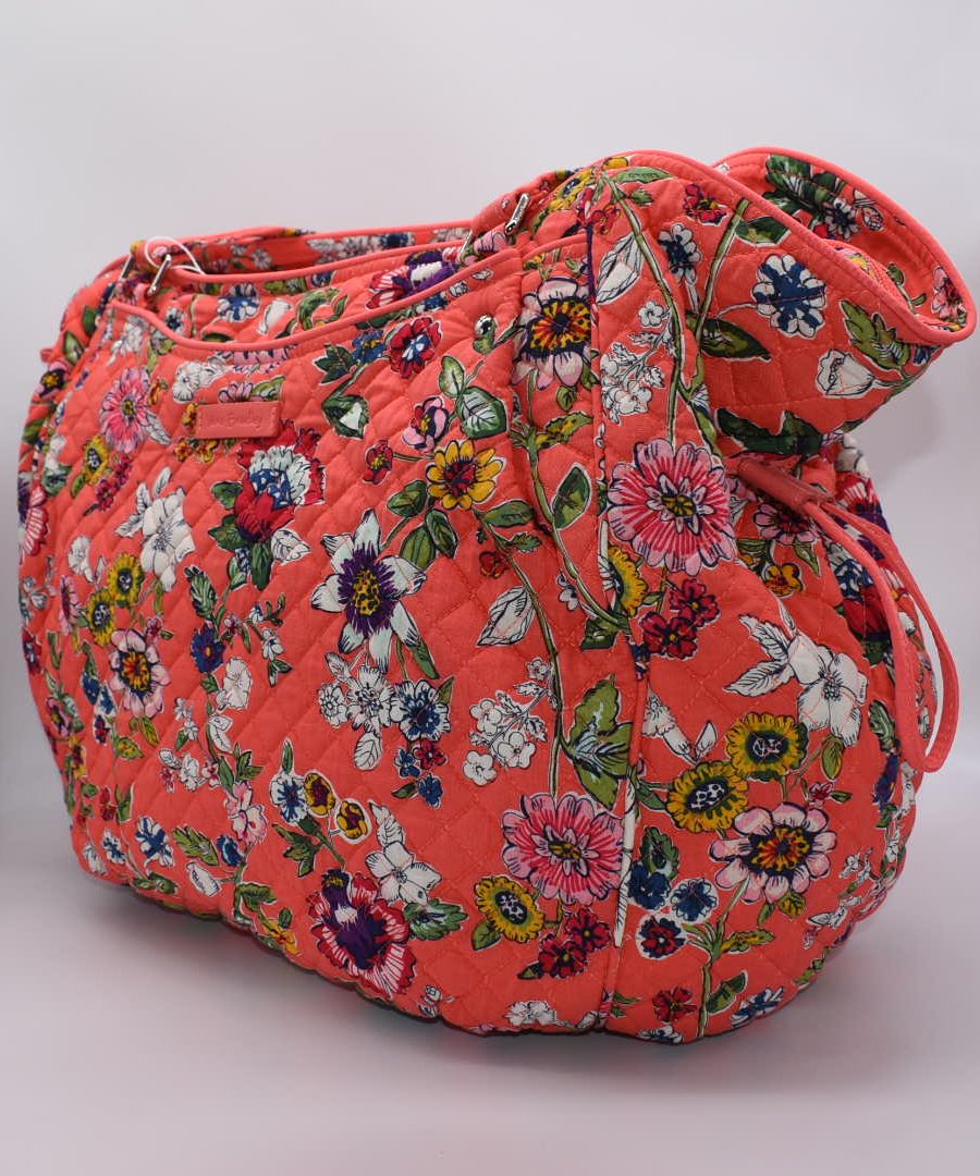 Vera Bradley Large Glenna  Shoulder Bag in "Coral Floral" Pattern