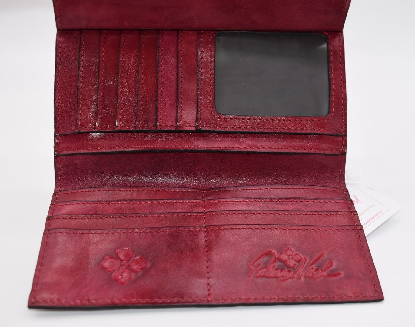 Patricia Nash Paola Tooled Leather Wallet in Raspberry