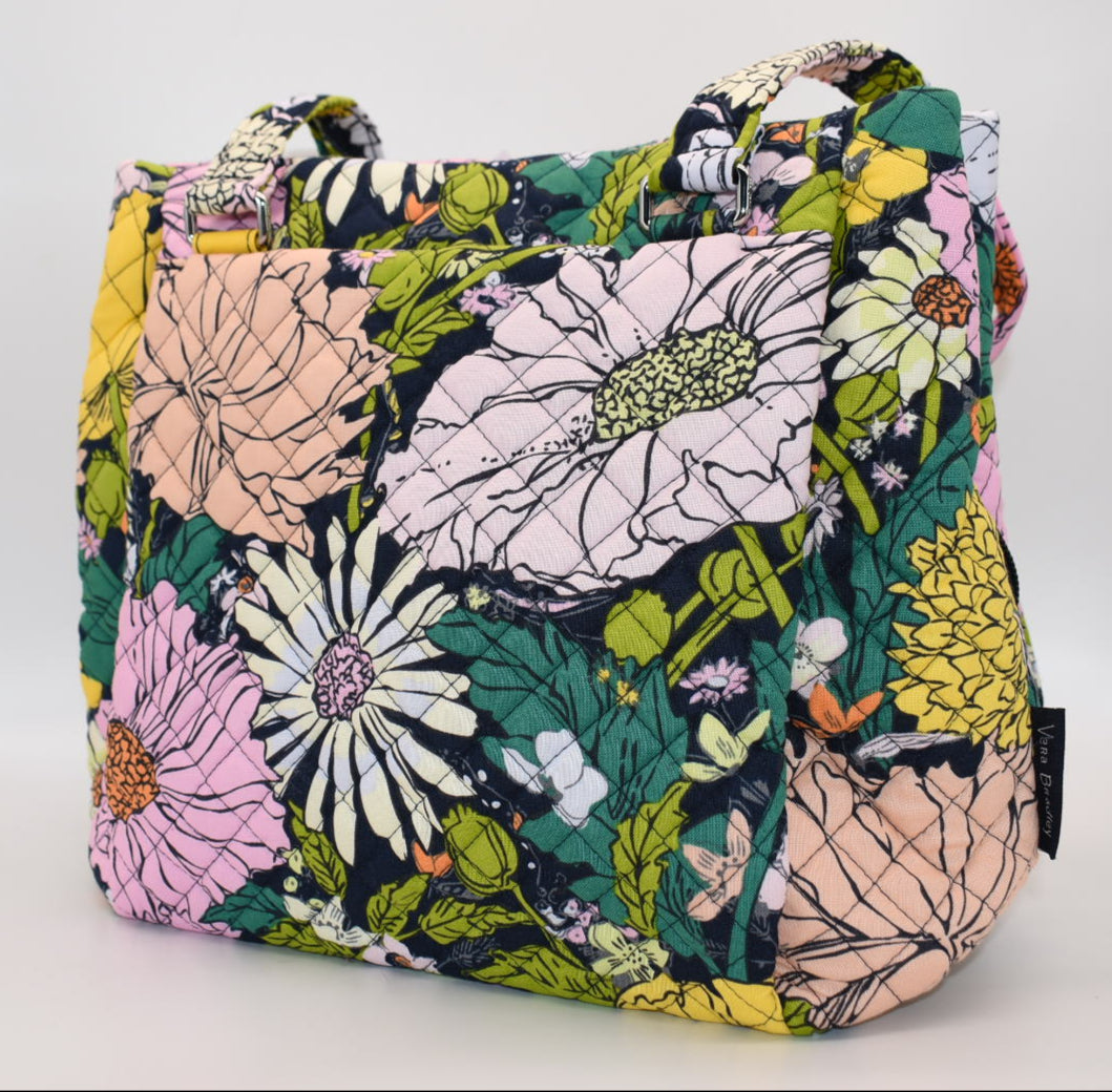 Vera Bradley Multi-Compartment Shoulder Bag in "Bloom Boom" Pattern