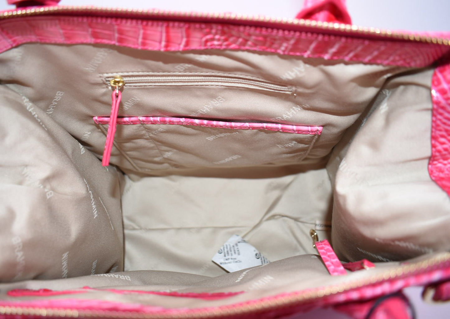 Brahmin Caroline Satchel Bag in Pink Cosmo Melbourne