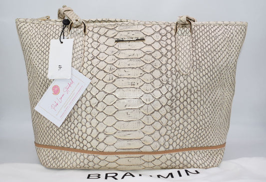 Brahmin Medium Asher Tote Bag in Oyster Grey Ellacoya