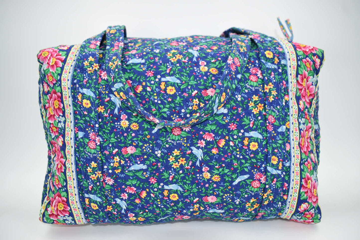 Vintage Vera Bradley Large Duffel Bag in "Bluebird-1998" Pattern