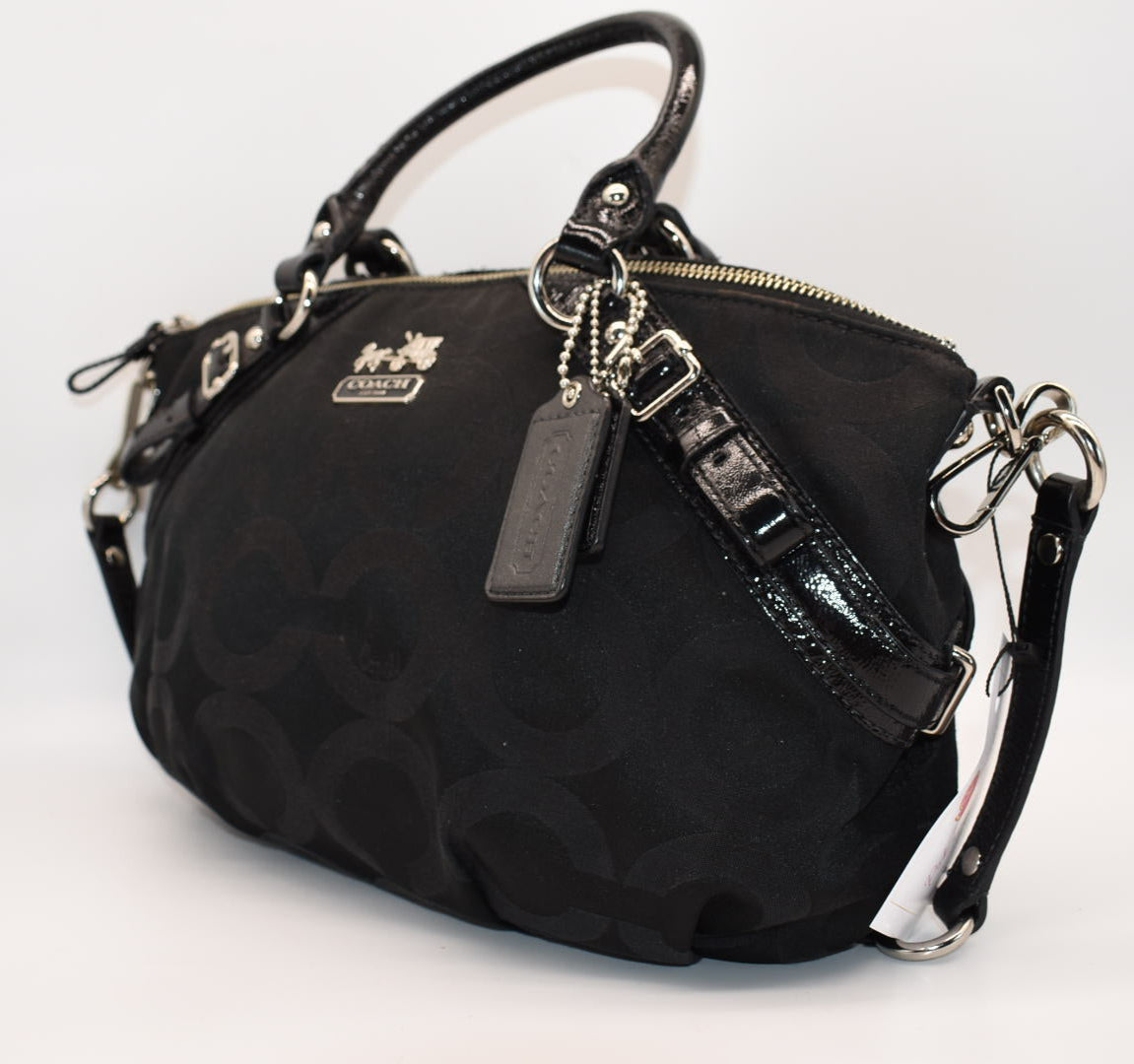 Coach Sophia Op Art Satchel Bag in Black