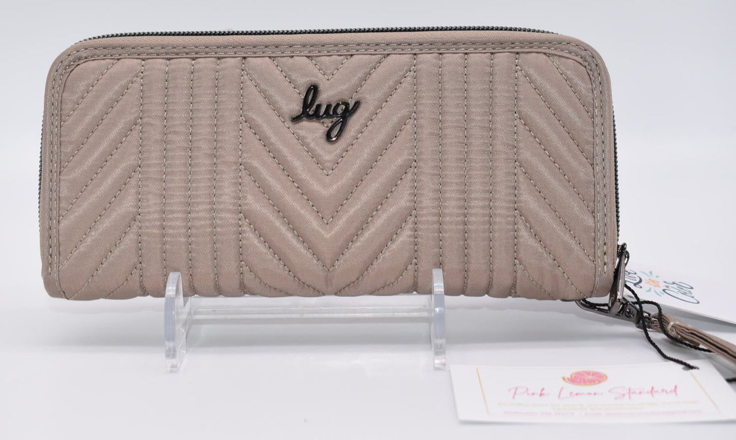 Lug Straddle Wristlet RFID Wallet in Sand Taupe