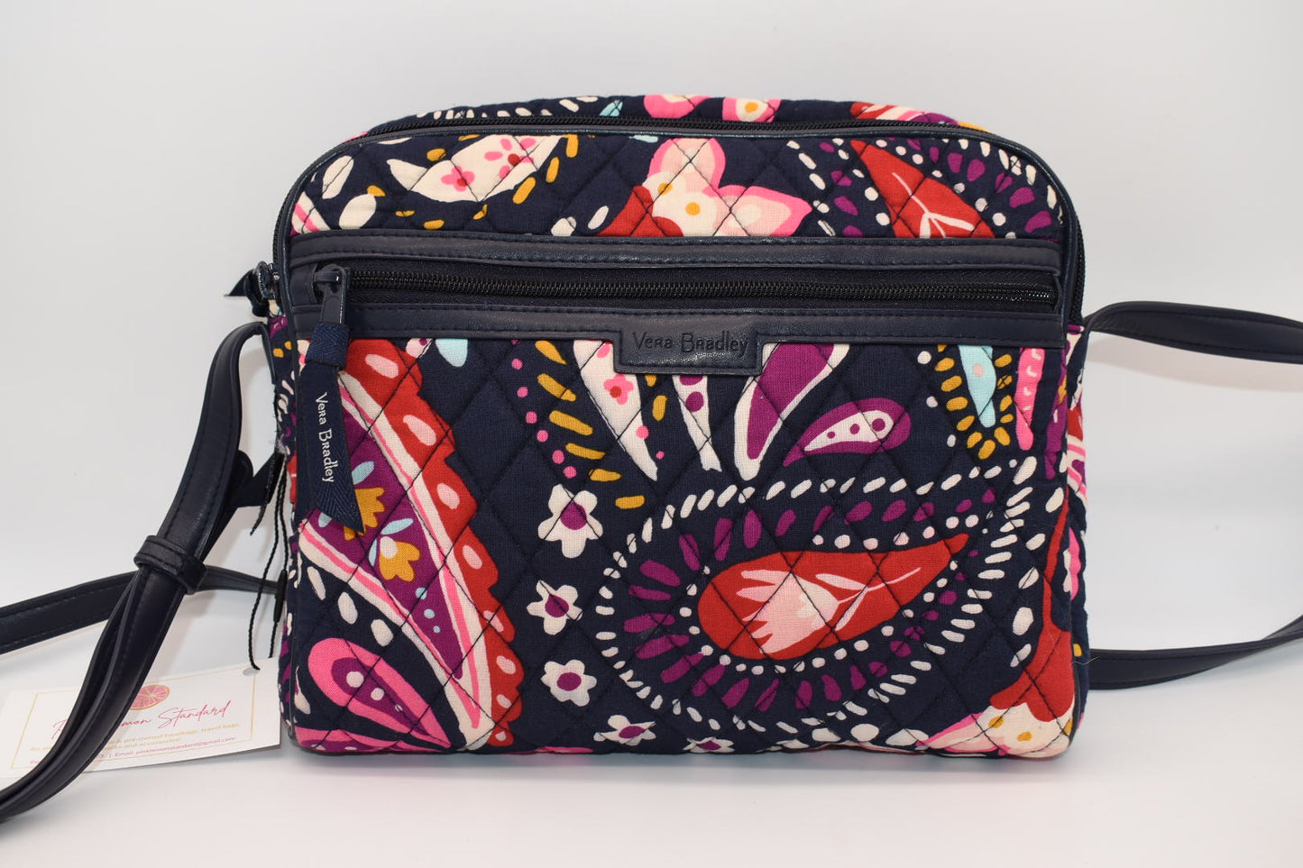 Vera Bradley Trimmed Crossbody Bag in "Painted Paisley" Pattern