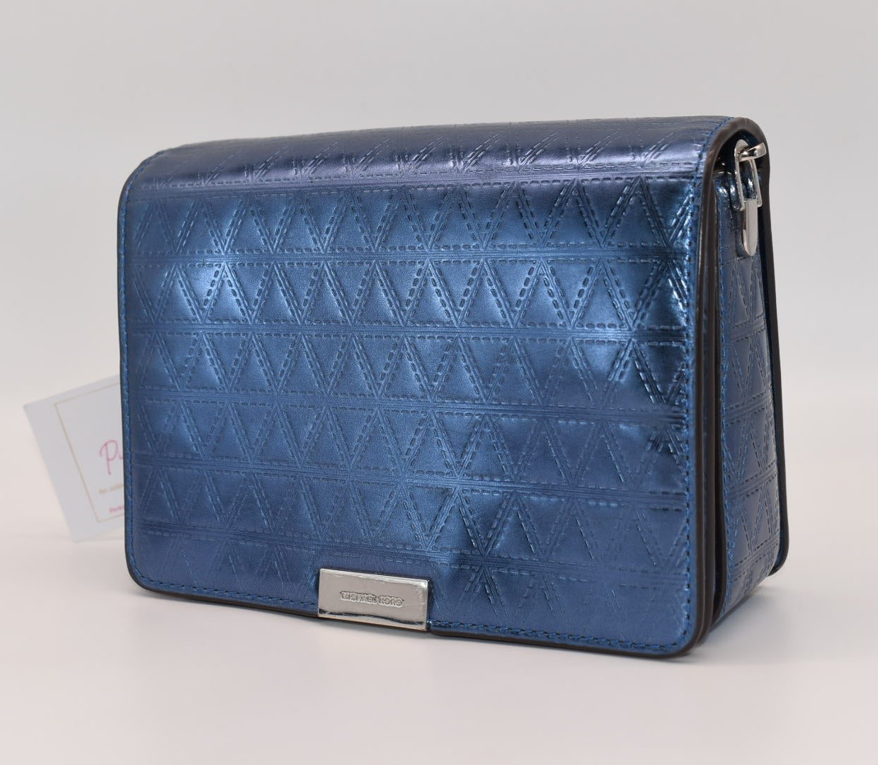 Michael Kors Jade Medium Gusset Clutch-Chain Crossbody in Steel Blue