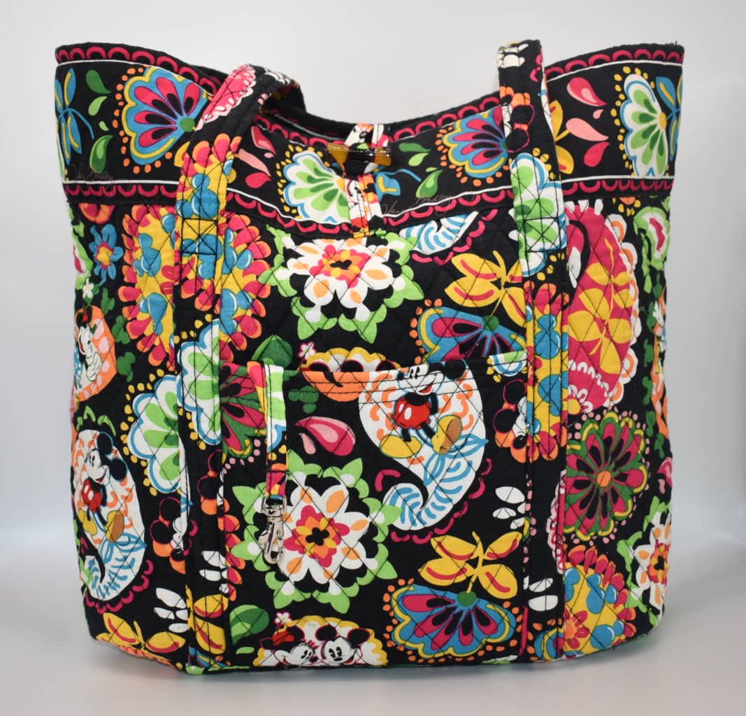 Vera Bradley Large Vera Tote Bag in "Midnight Mickey" Pattern